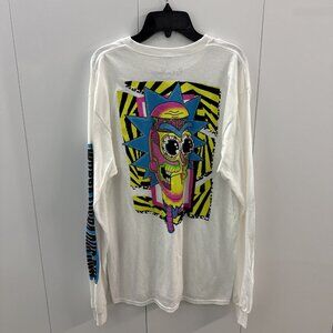 Rick and Morty Hypnotic T-Shirt Mens Size Medium White Long Sleeve New